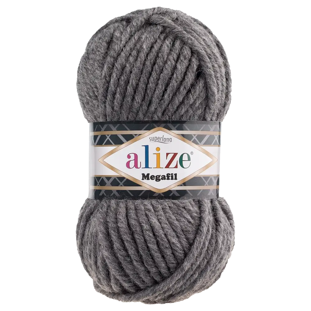 #Farbe_Alize Superlana Megafil | 182 Mittelgrau Melange