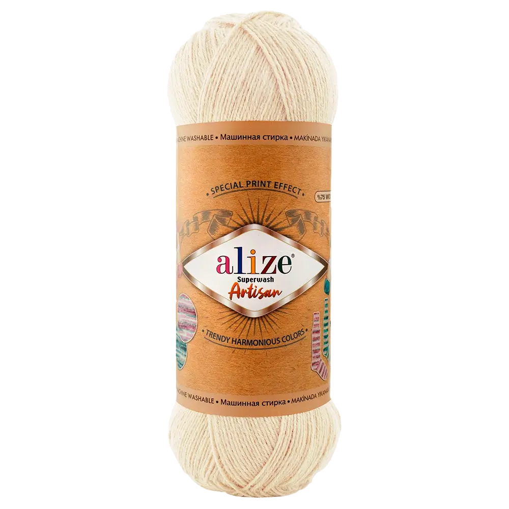 #Farbe_Alize Superwash Artisan | 01 Creme