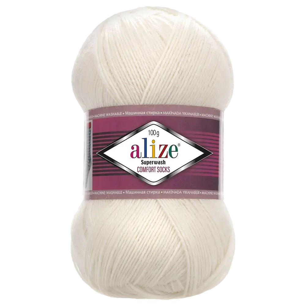#Farbe_Alize Superwash Comfort Socks | 01 Creme