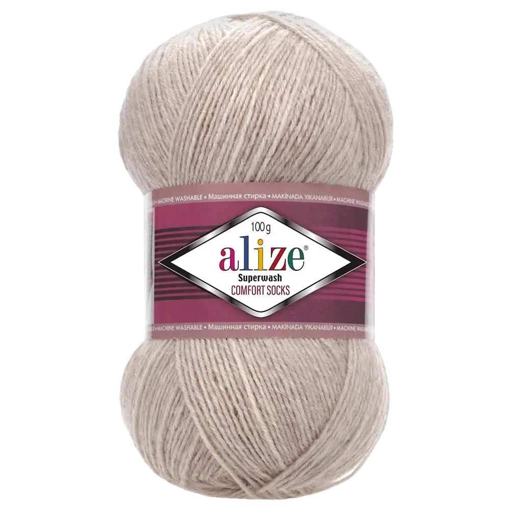#Farbe_Alize Superwash Comfort Socks | 152 Hellbeige Melange
