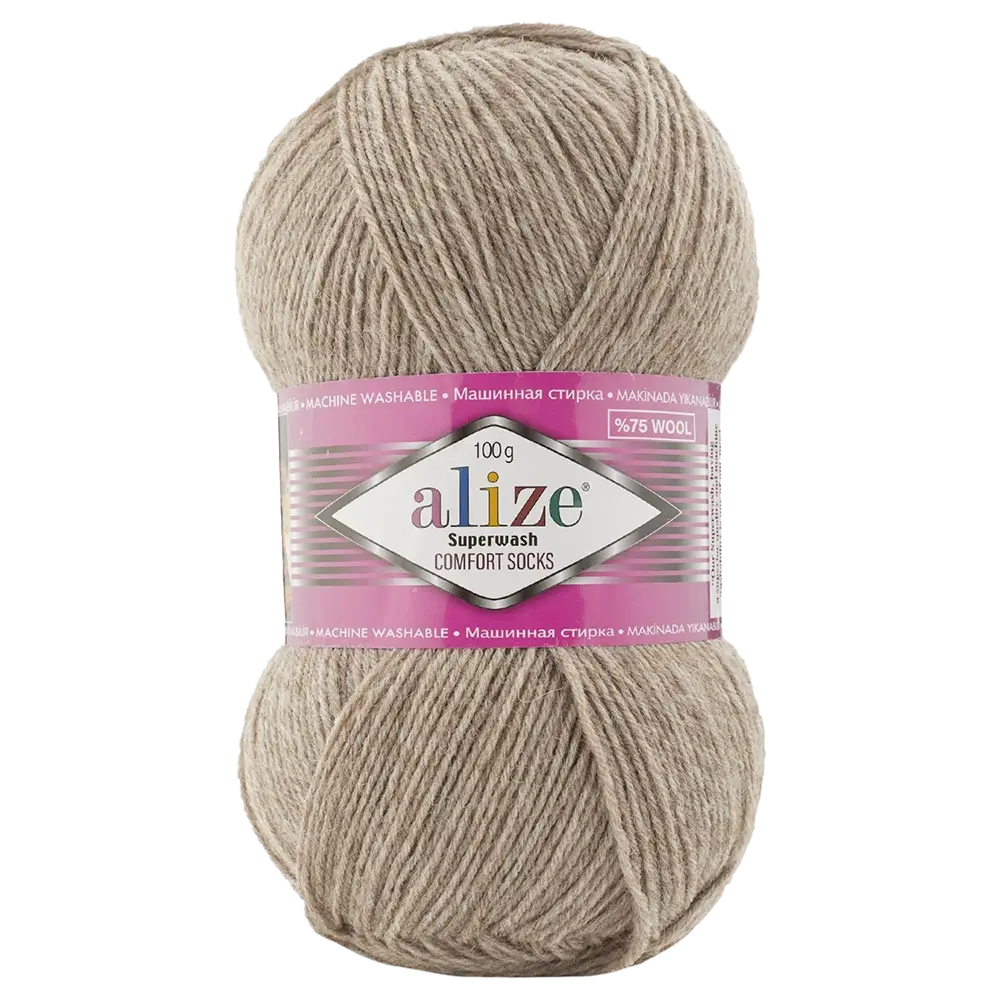 #Farbe_Alize Superwash Comfort Socks | 207 Beige Melange