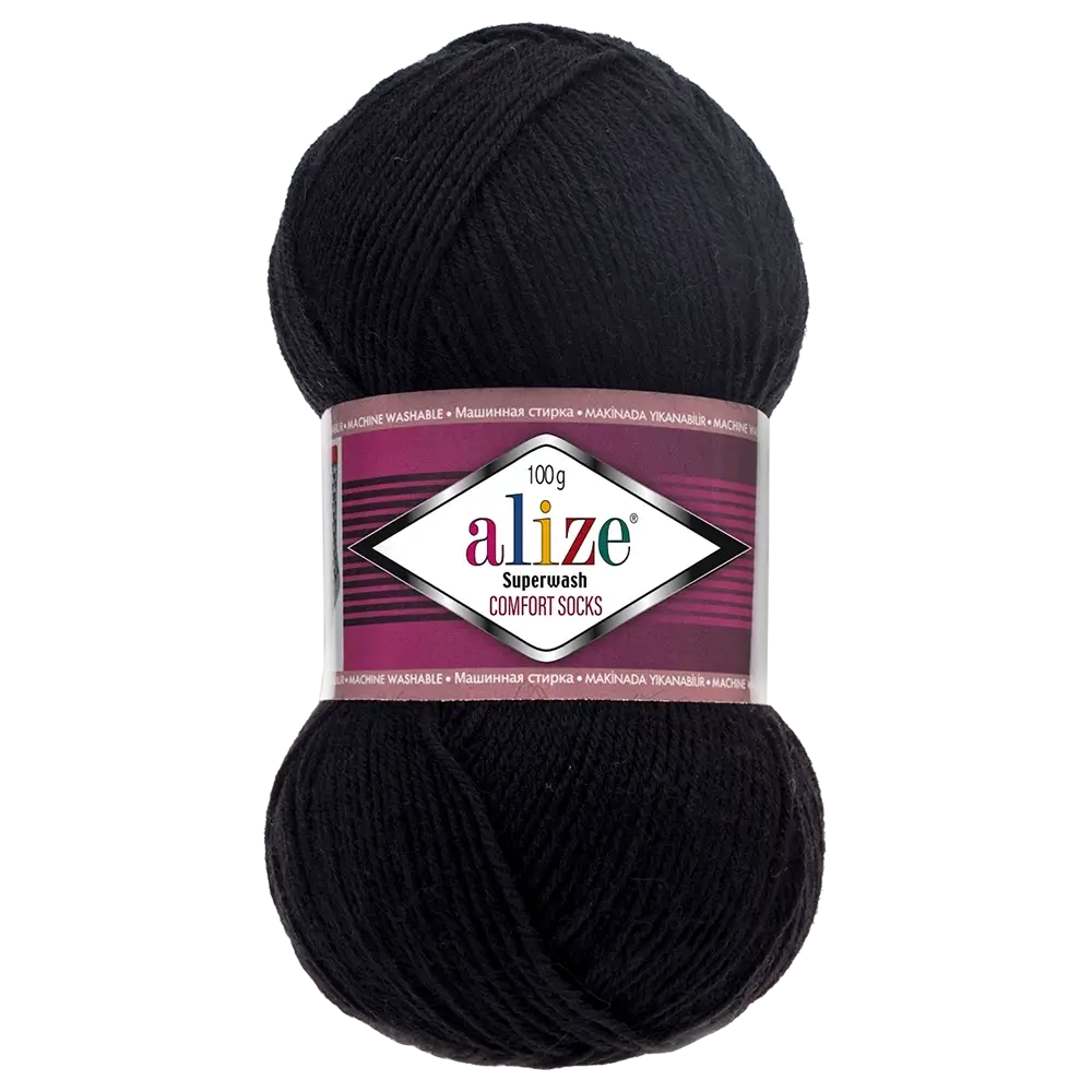 #Farbe_Alize Superwash Comfort Socks | 60 Schwarz