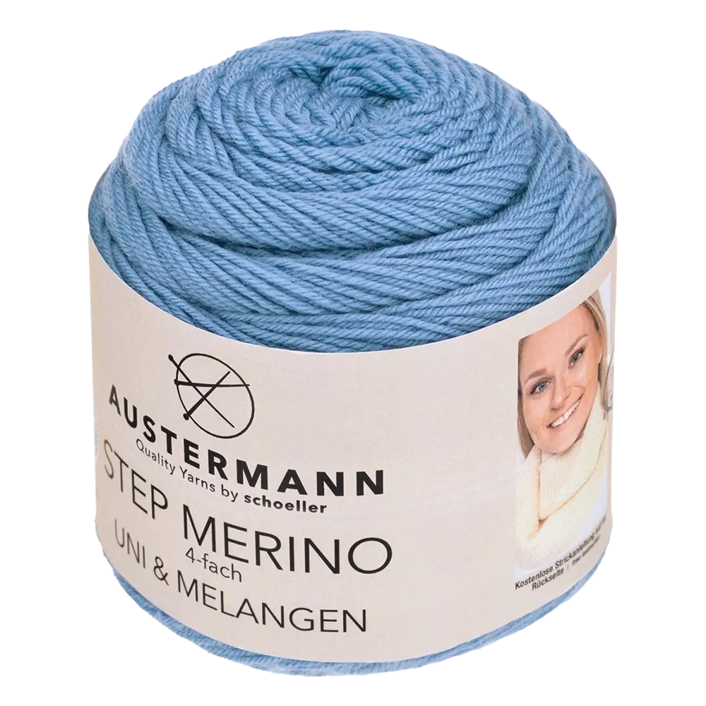 #Farbe_Austermann Step Merino Uni | 1005 Hellblau