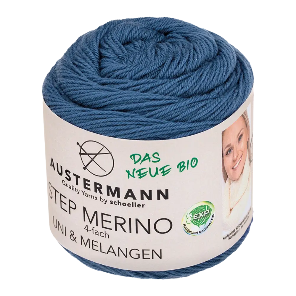 #Farbe_Austermann Step Merino Uni | 1006 Jeans