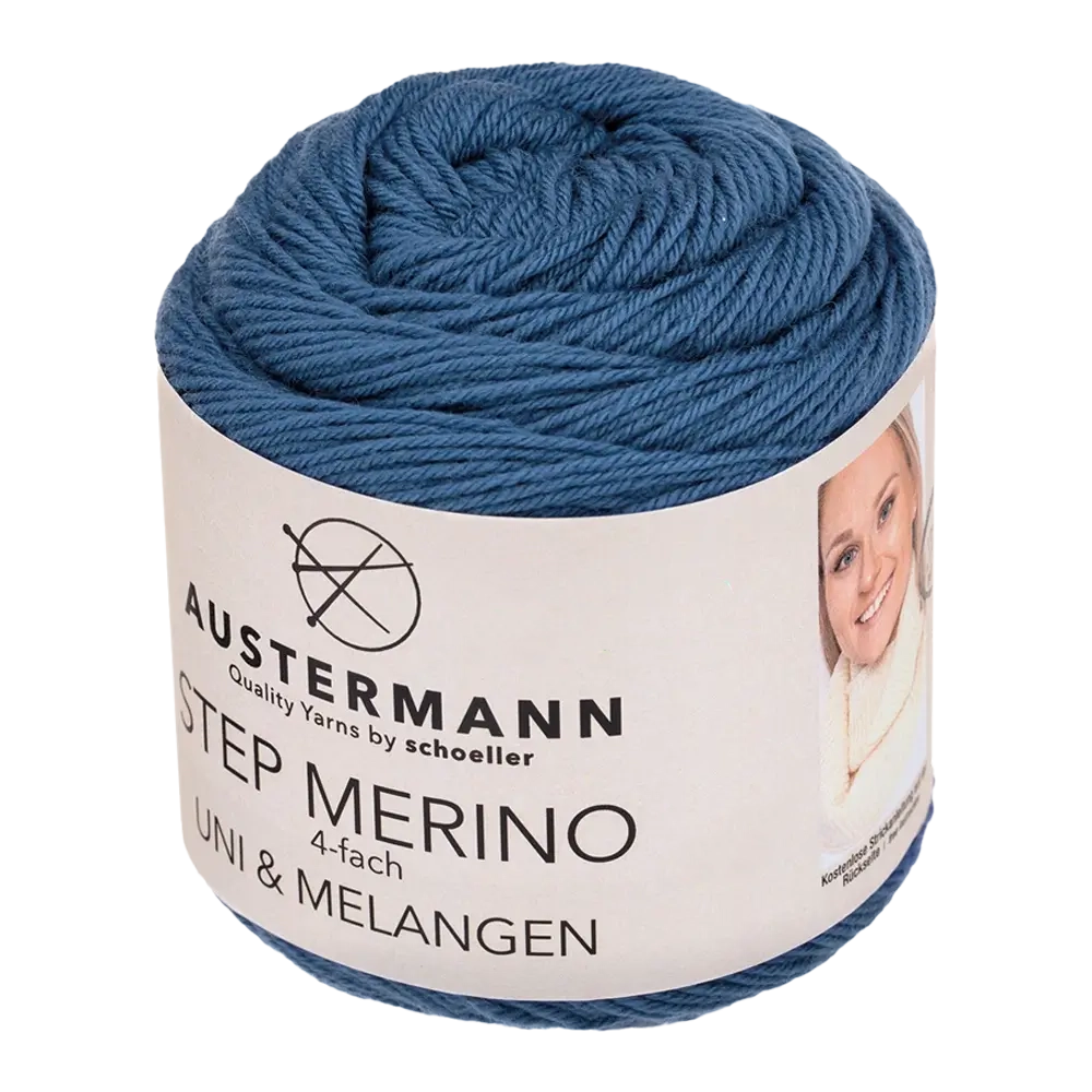 #Farbe_Austermann Step Merino Uni | 1006 Jeans