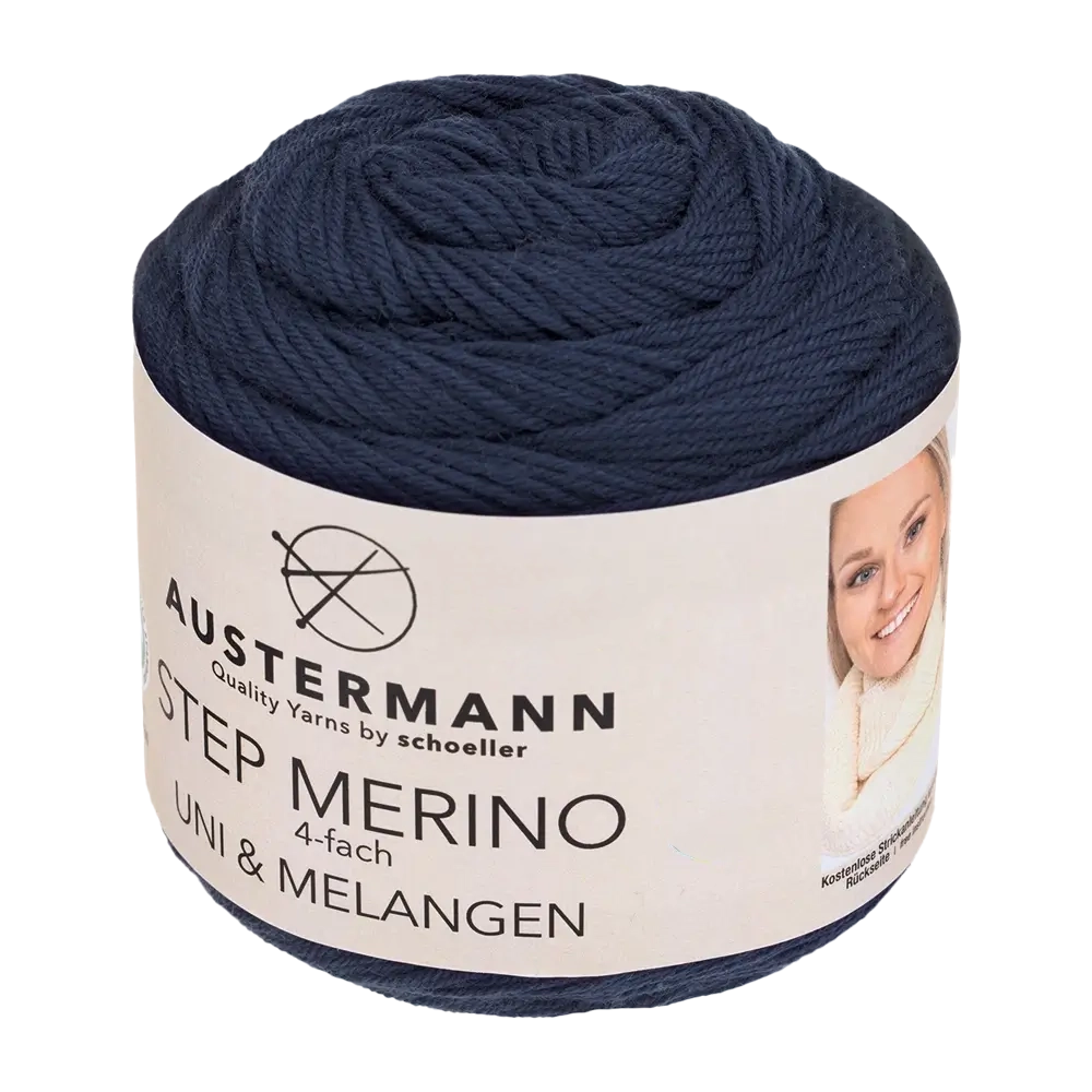 #Farbe_Austermann Step Merino Uni | 1007 Marine