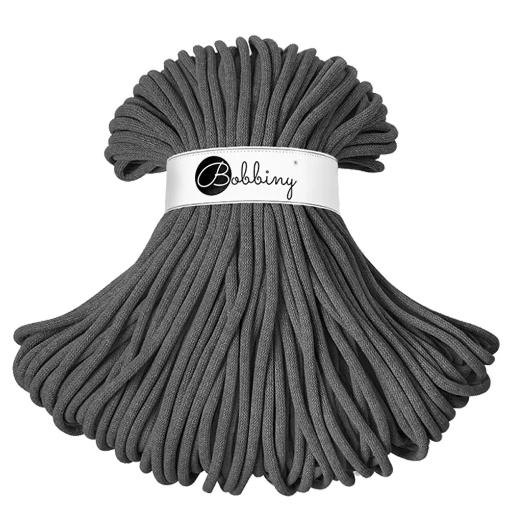 #Farbe_Bobbiny Flechtkordel Jumbo | Charcoal