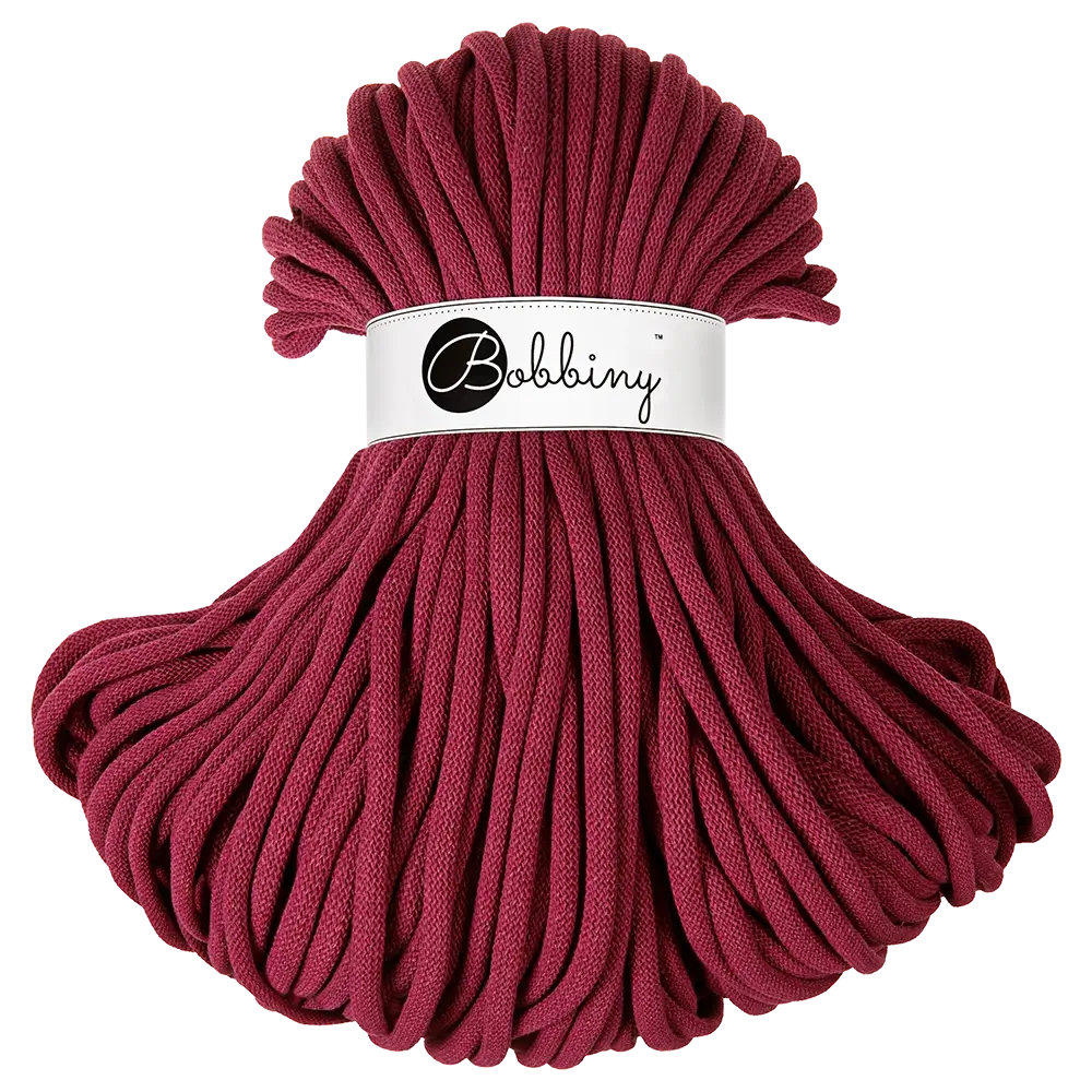 #Farbe_Bobbiny Flechtkordel Jumbo | Wine Red
