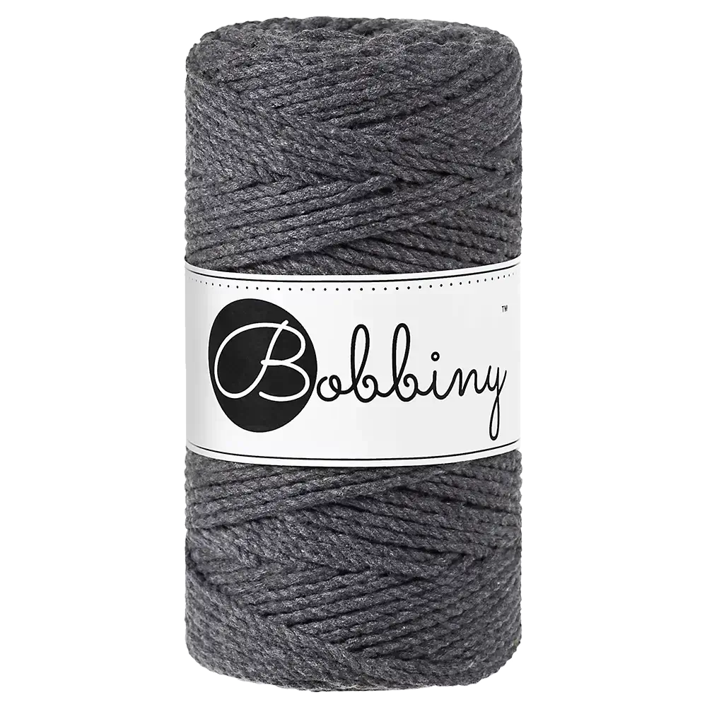 #Farbe_Bobbiny Makramee 3PLY 3 mm | Charcoal