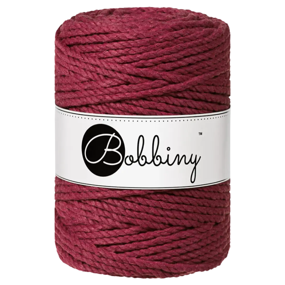 #Farbe_Bobbiny Makramee 3PLY 5 mm | Wine Red