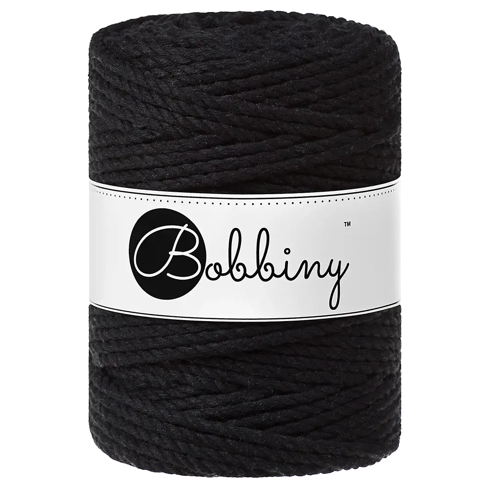 #Farbe_Bobbiny Makramee 3PLY 5 mm | Black