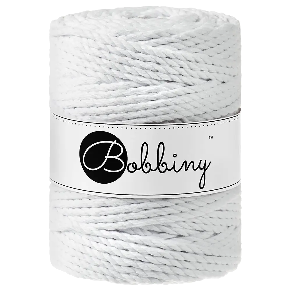 #Farbe_Bobbiny Makramee 3PLY 5 mm | White
