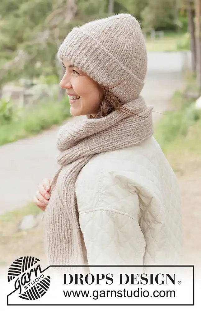 Mütze & Schal Almond Whisper Set (Strickset)