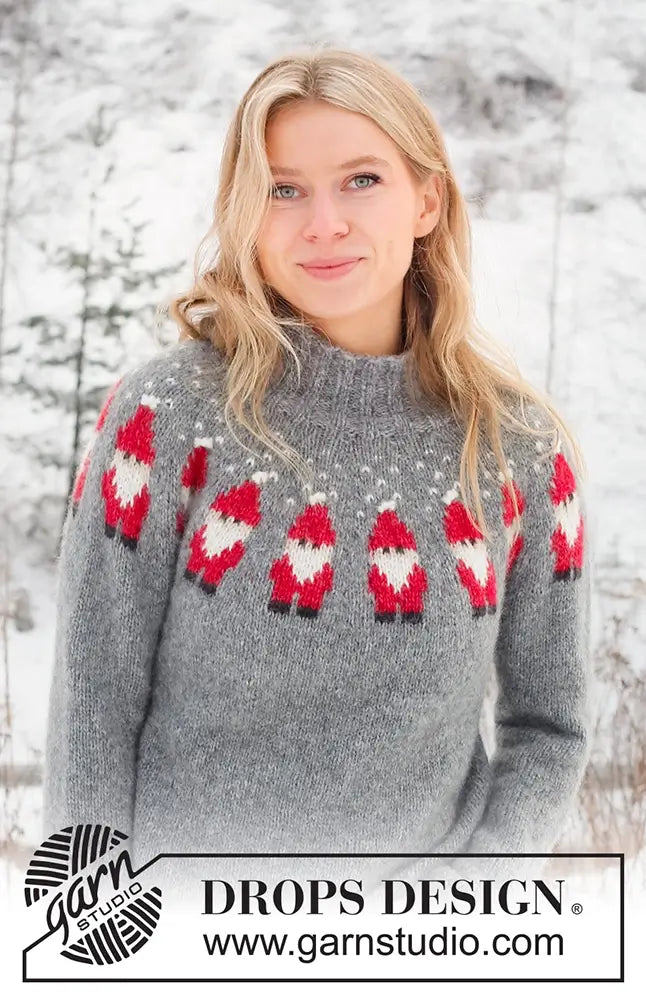 Pullover Weihnachtsmann für Damen (Strickset)