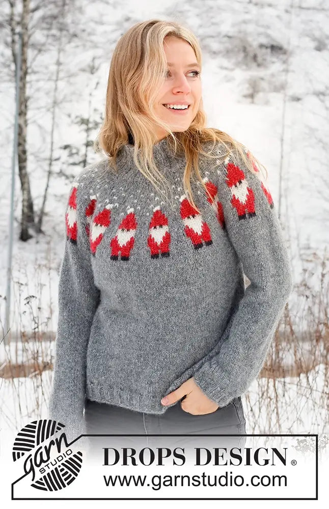 Pullover Weihnachtsmann für Damen (Strickset)