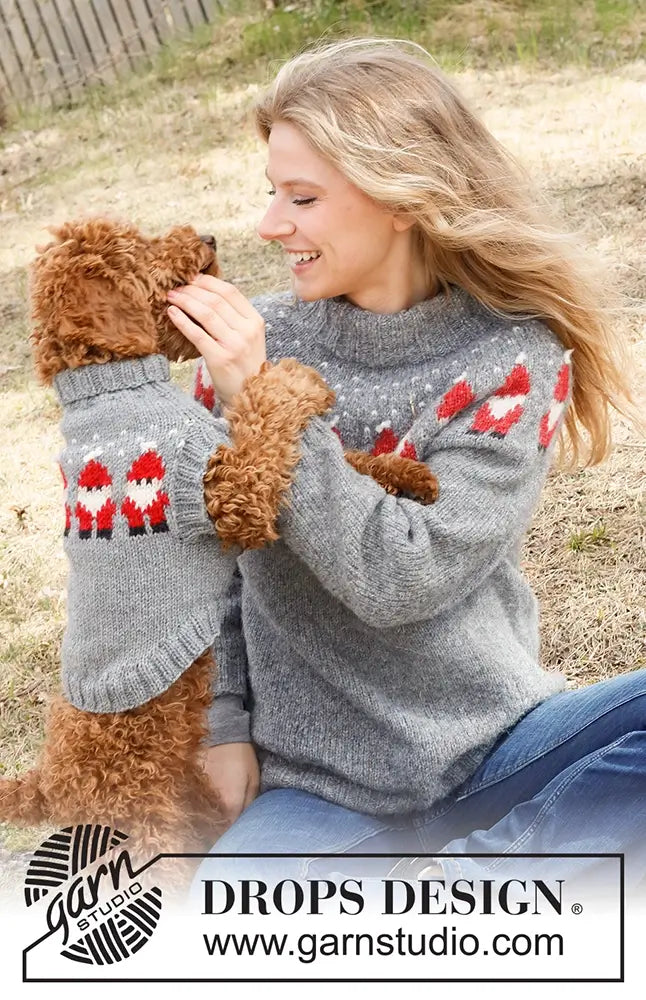 Pullover Weihnachtsmann für Damen (Strickset)