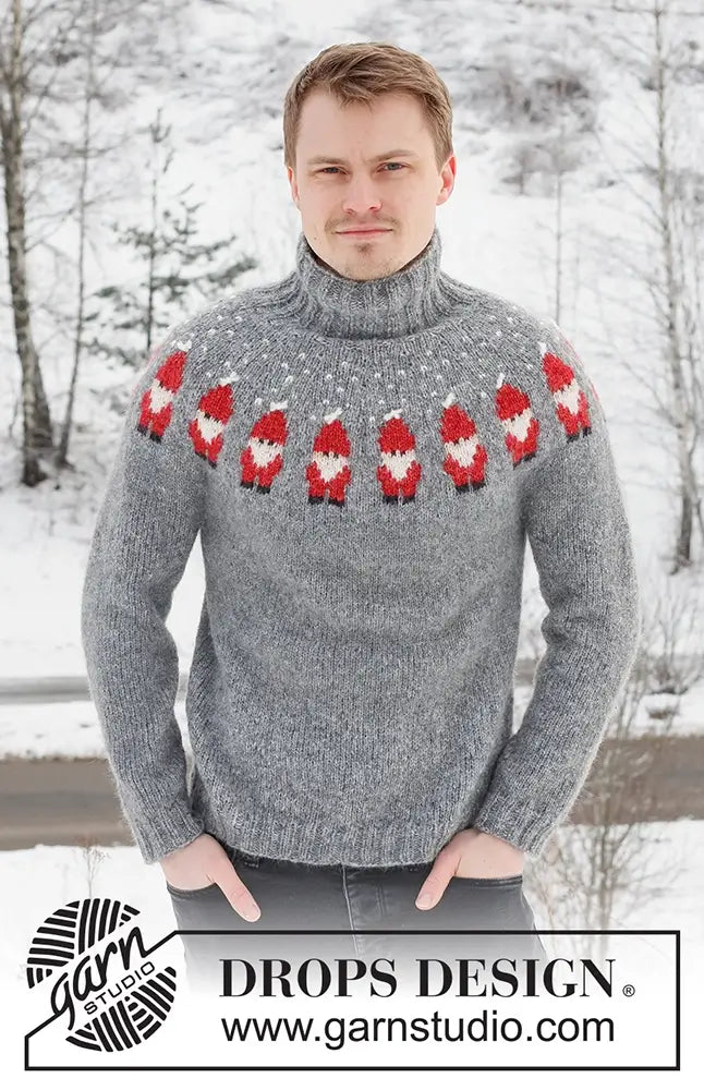 Pullover Weihnachtsmann für Herren (Strickset)