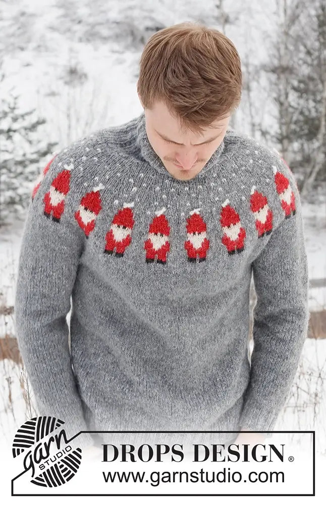 Pullover Weihnachtsmann für Herren (Strickset)