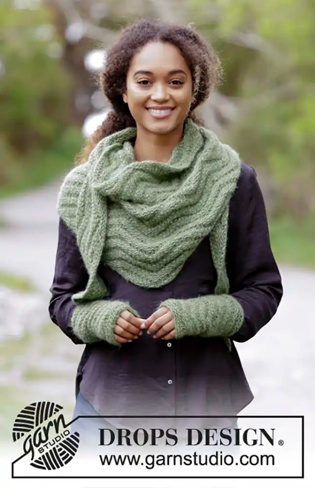 Tuch & Handstulpen Green Sea (Strickset)