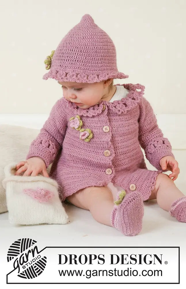 Jacke, Hut & Schuhe Little Miss Berry (Häkelset)