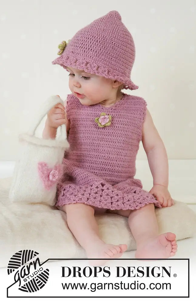 Kleid & Hut mit Tasche Little Miss Berry (Häkelset)