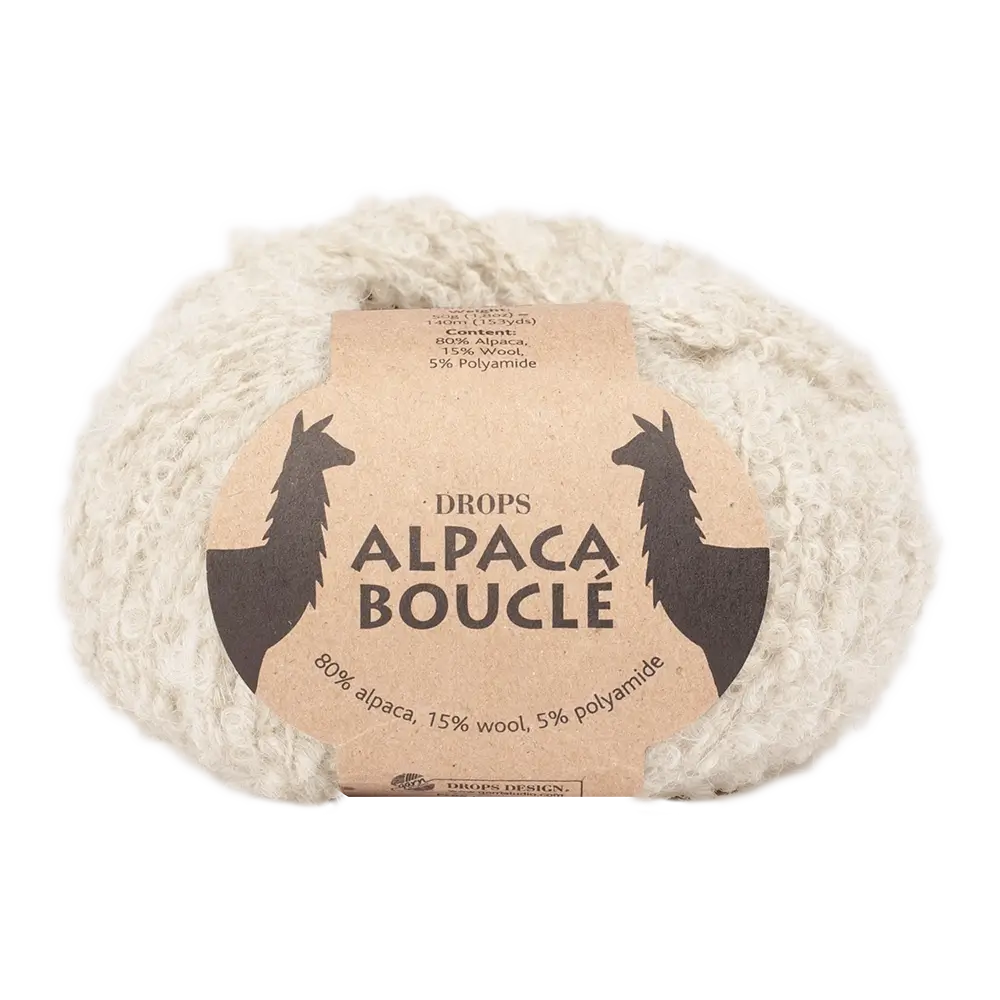 #Farbe_Drops Alpaca Bouclé Uni | 0100 Natur