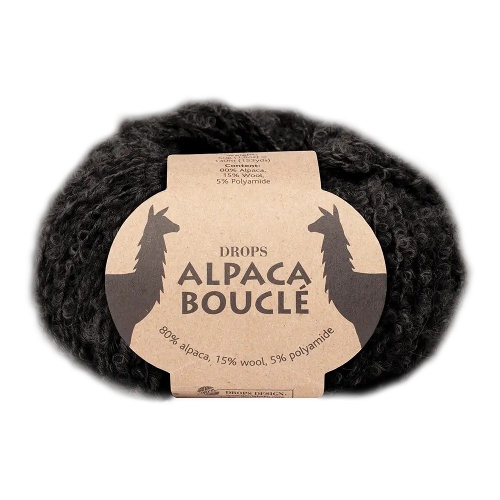 #Farbe_Drops Alpaca Bouclé Uni | 8903 Schwarz