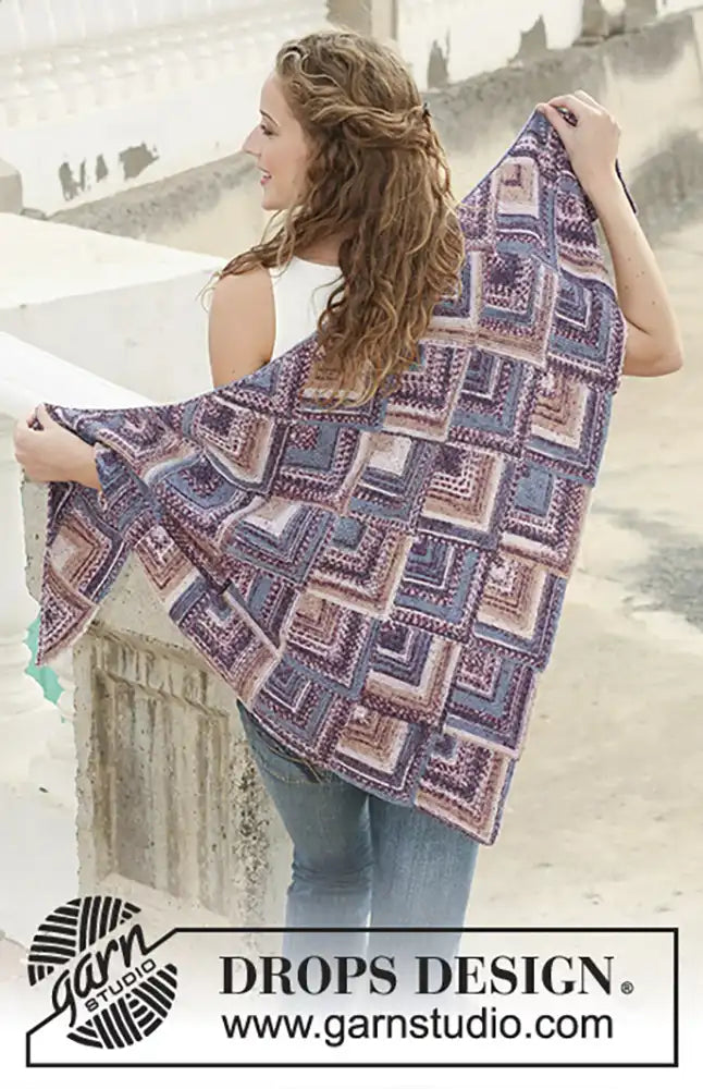 Dreieckstuch Cascading Squares (Strickset)