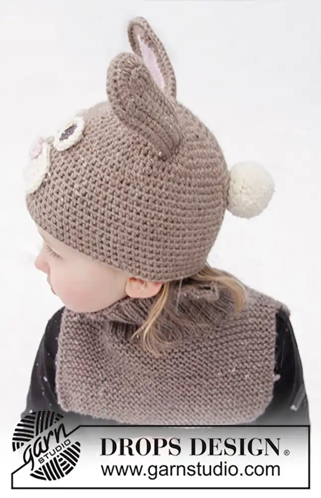 Mütze Honey Bunny mit Kragen (Häkel- und Strickset)