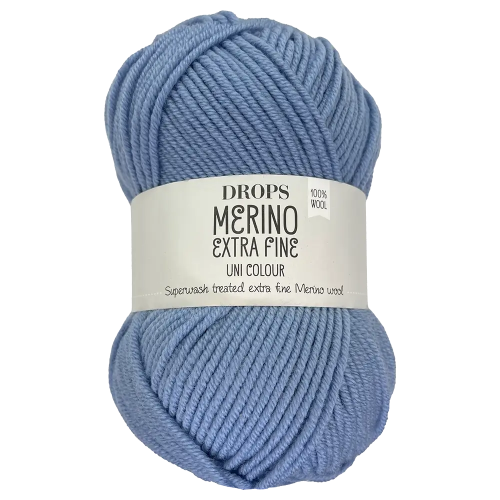 #Farbe_Drops Merino Extra Fine Uni | 19 Hell Graublau