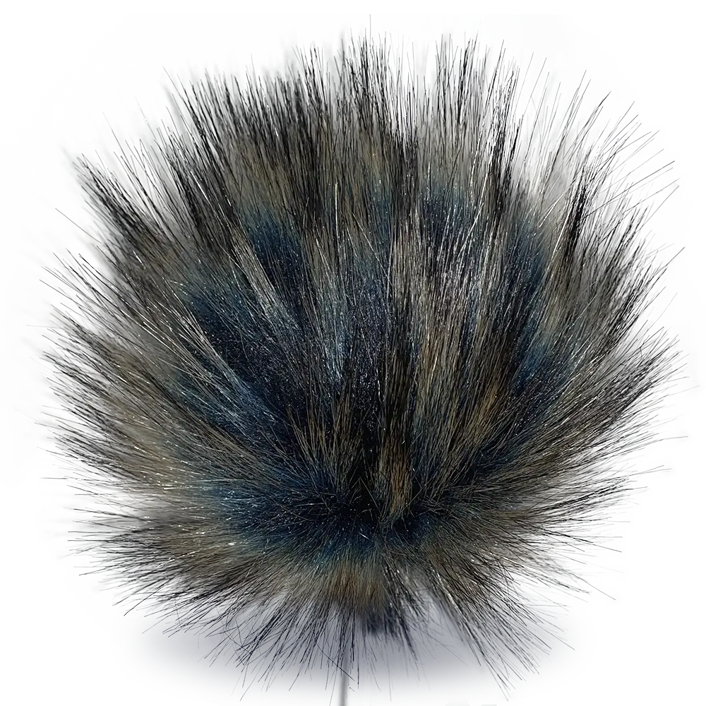 #Farbe_Bommel mit Faden 15-17 cm | Blau-Braun-Schwarz