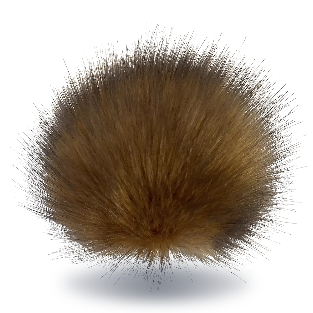 #Farbe_Bommel mit Druckknopf 15-17 cm | Braun
