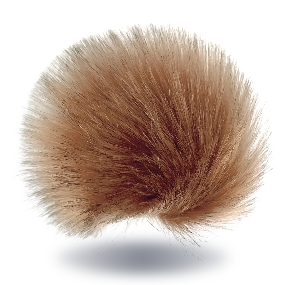 #Farbe_Bommel mit Druckknopf 10-12 cm | Braun