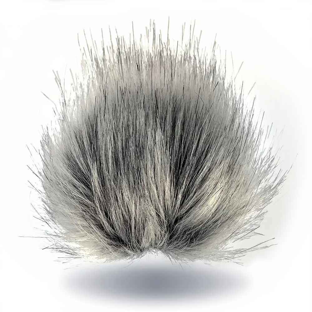 #Farbe_Bommel mit Faden 15-17 cm | Dunkelgrau