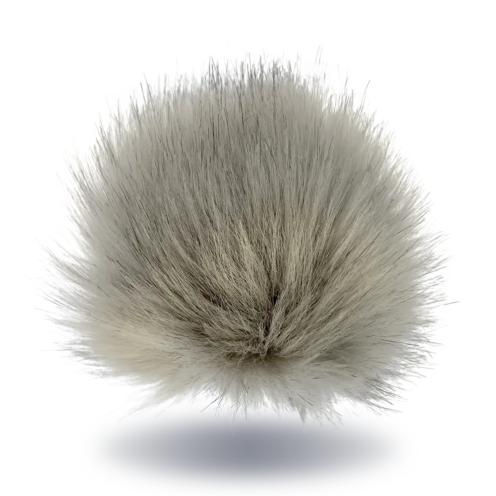 #Farbe_Bommel mit Faden 15-17 cm | Grau