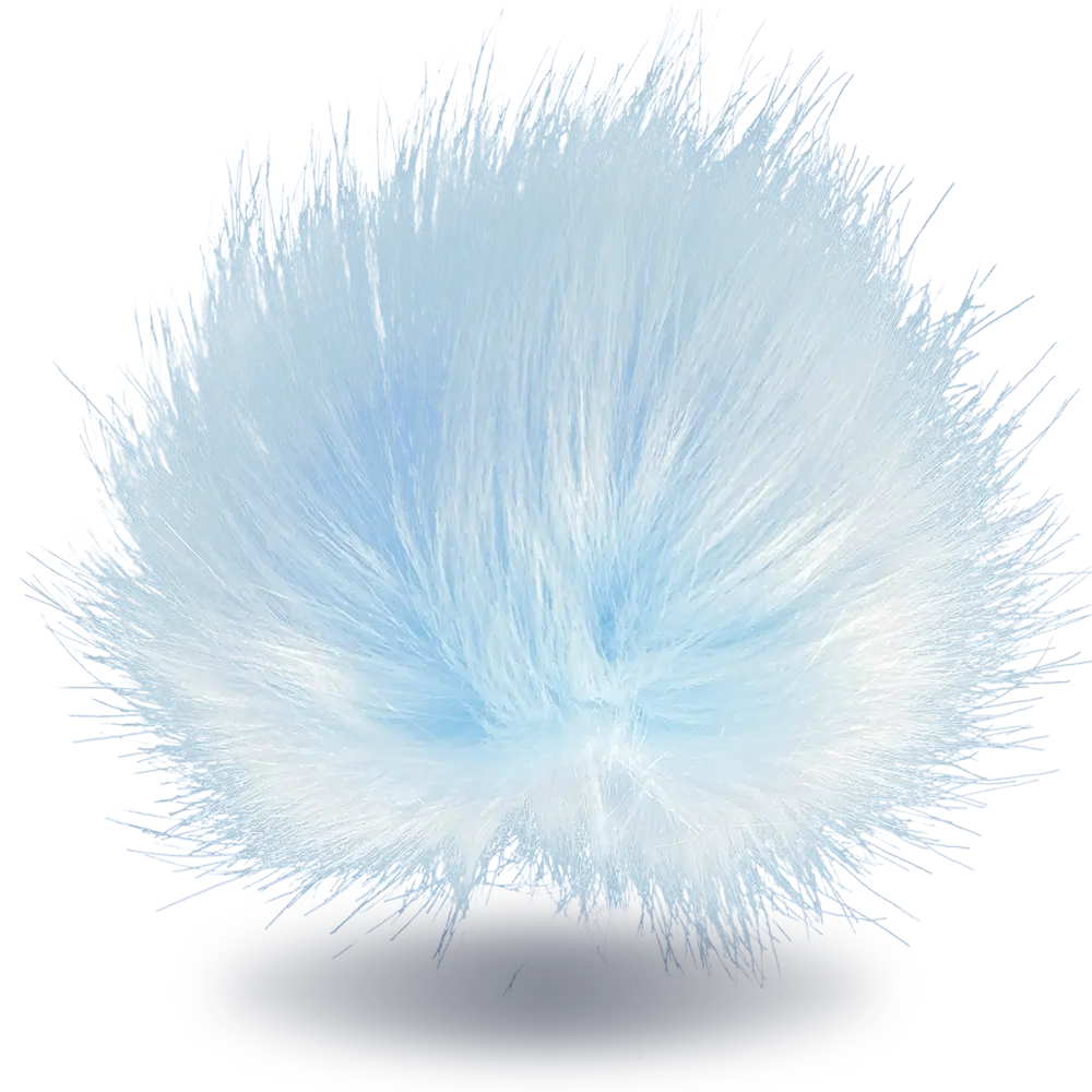 #Farbe_Bommel mit Faden 15-17 cm | Hellblau