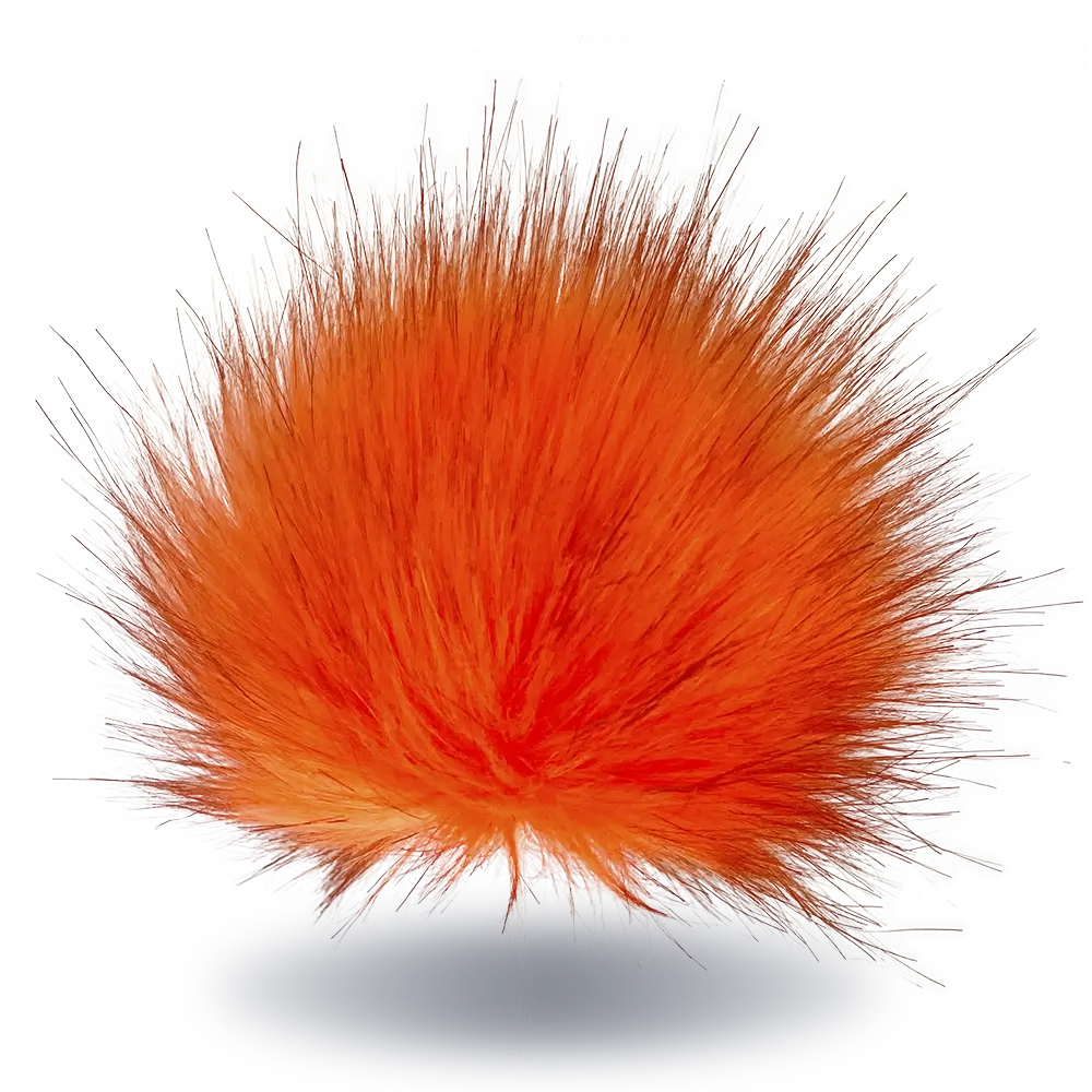 #Farbe_Bommel mit Druckknopf 15-17 cm | Neonorange