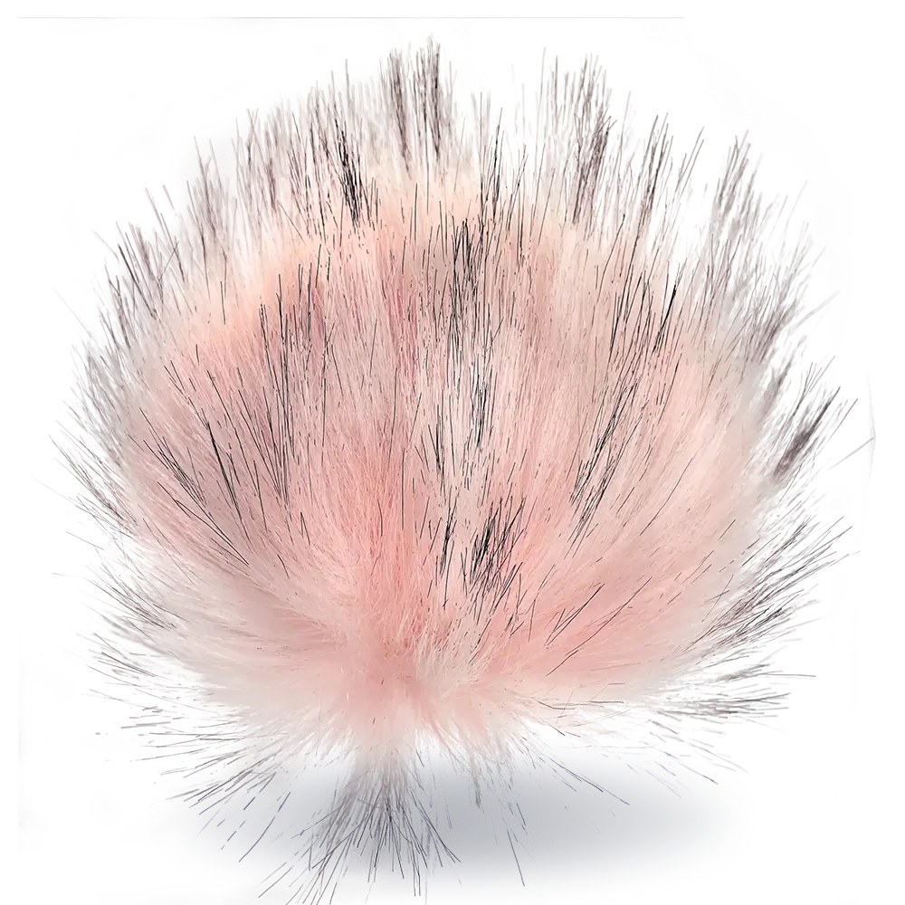 #Farbe_Bommel mit Faden 15-17 cm | Rosa-Schwarz