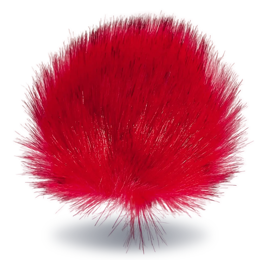 #Farbe_Bommel mit Druckknopf 10-12 cm | Rot