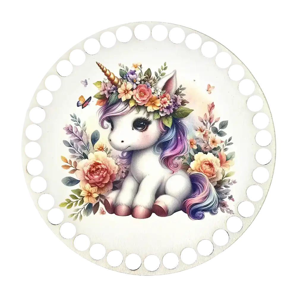 #Design_Frida's Holzboden | BSZ851 Einhorn mit Blumen
