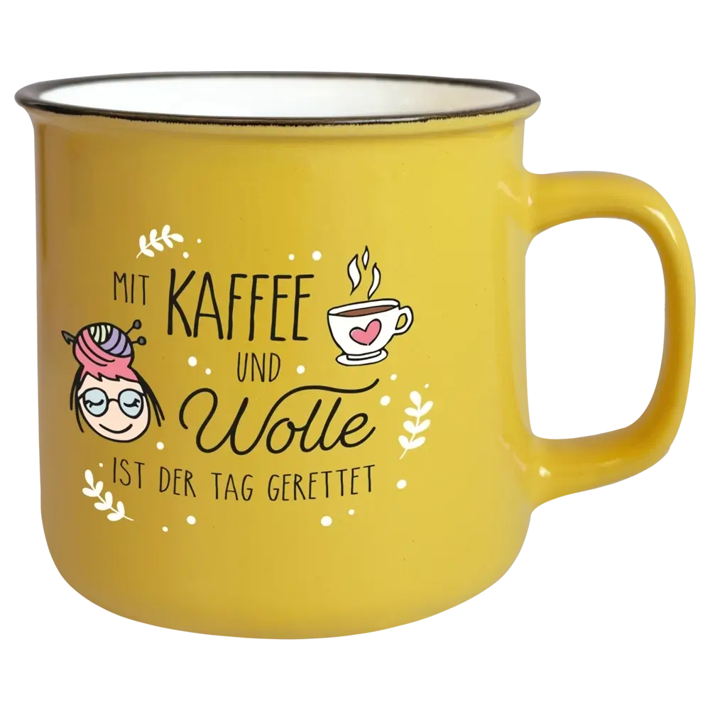 #Farbe_Frida's Jumbo-Tasse 9 | Mit Kaffee und Wolle ist der Tag gerettet