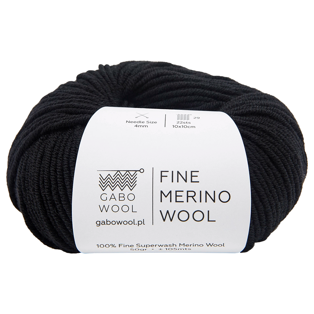 #Farbe_Gabo Wool Fine Merino | Schwarz