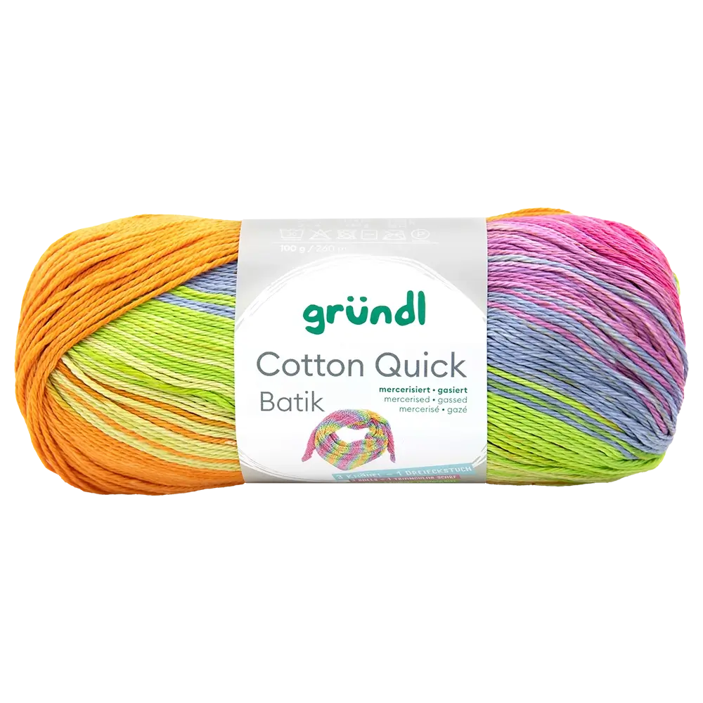 #Farbe_Gründl Cotton Quick Batik | 04 orange-grün-blau-violett