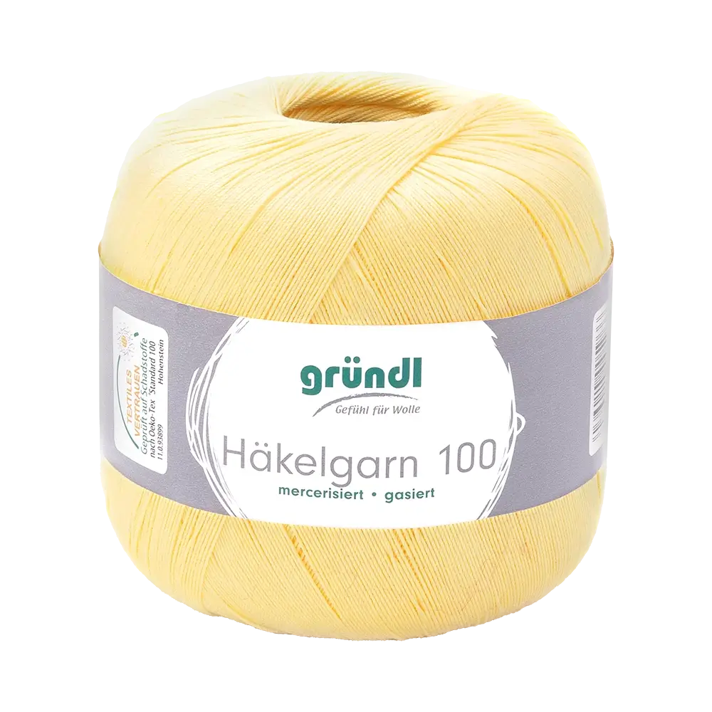#Farbe_Gründl Häkelgarn 100 | 120 Pastellgelb