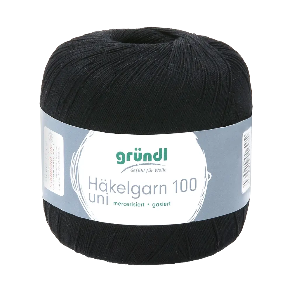 #Farbe_Gründl Häkelgarn 100 | 129 Schwarz