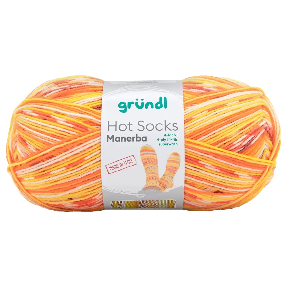 #Farbe_Hot Socks Manerba 4-fach | 06 Orange-Gelb-Natur