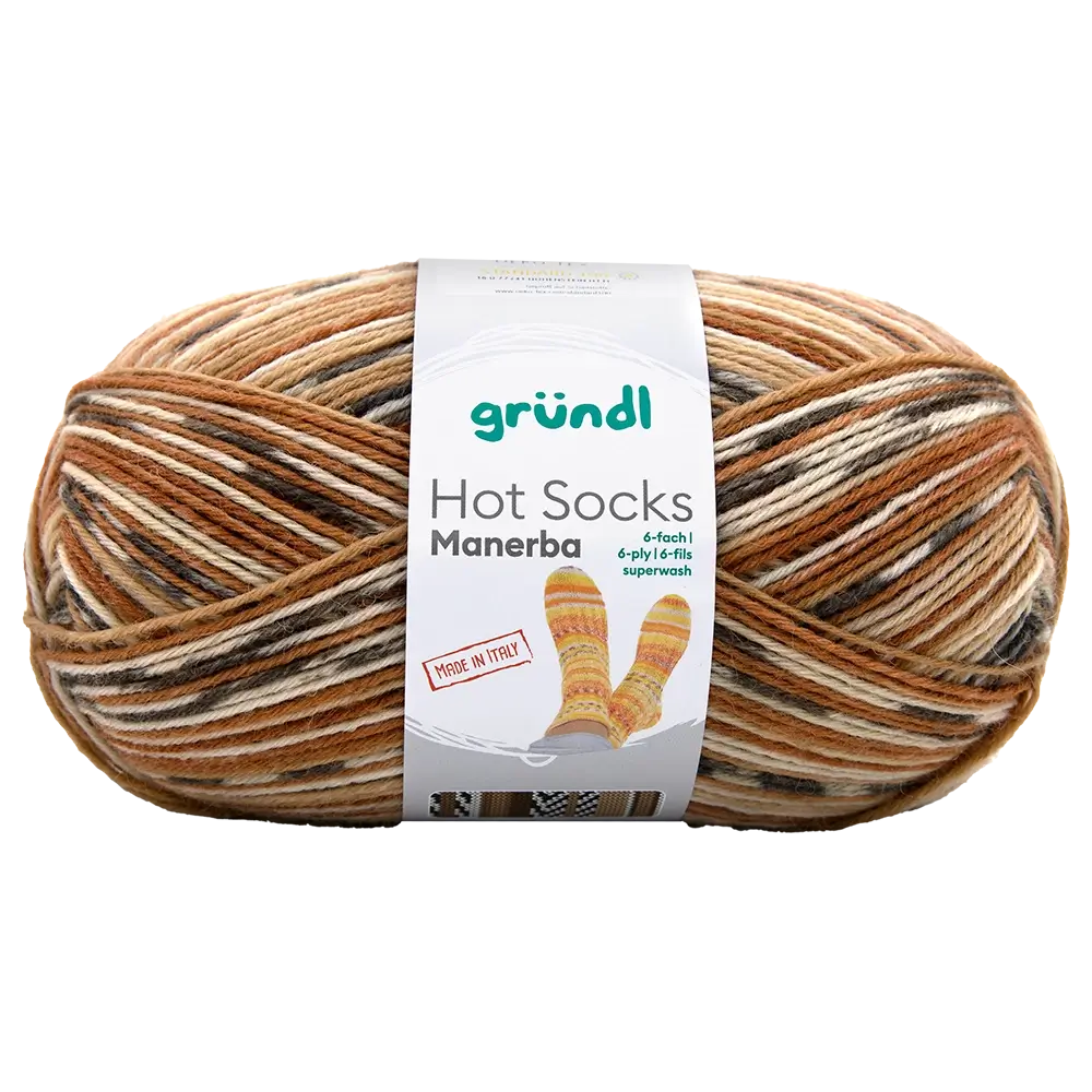 #Farbe_Gründl Hot Socks Manerba 6-fach | 04 Ockerbraun-Beige-Graubraun-Natur