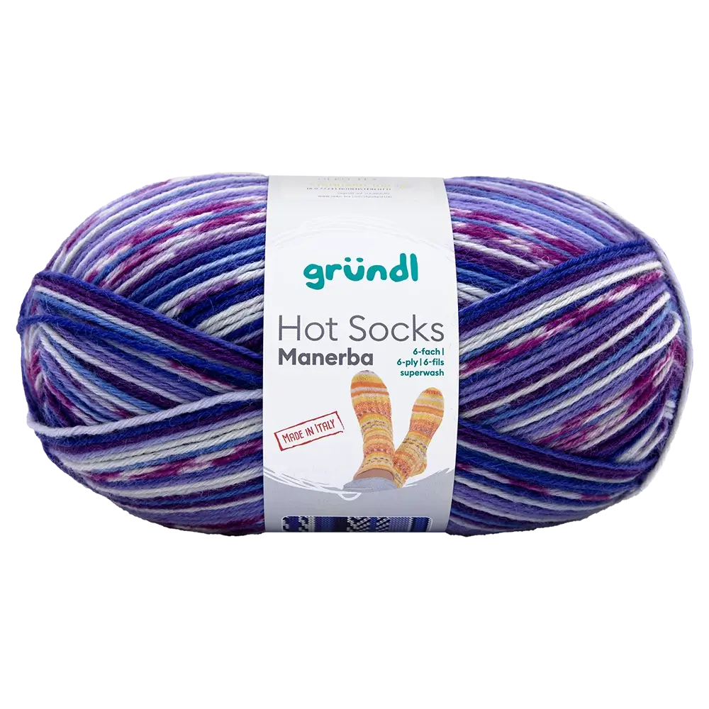 #Farbe_Gründl Hot Socks Manerba 6-fach | 05 Blau-Violett-Flieder-Natur
