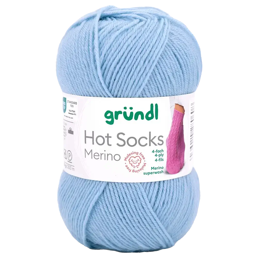 #Farbe_Gründl Hot Socks Merino 4-fach | 04 Hellblau