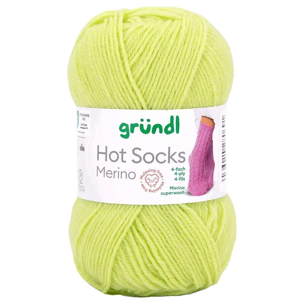 #Farbe_Gründl Hot Socks Merino 4-fach | 07 Limette